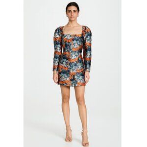 Flor et.al Constance Floral Mini Dress 14 Orange NEW